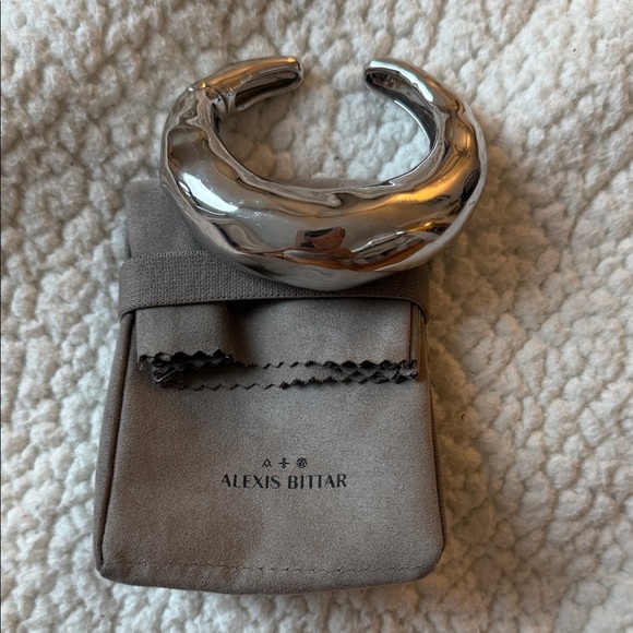 ALEXIS BITTAR
Large Molten Silver-Tone Hinged Cuff Bracelet - Picture 7 of 7